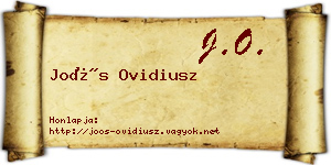 Joós Ovidiusz névjegykártya